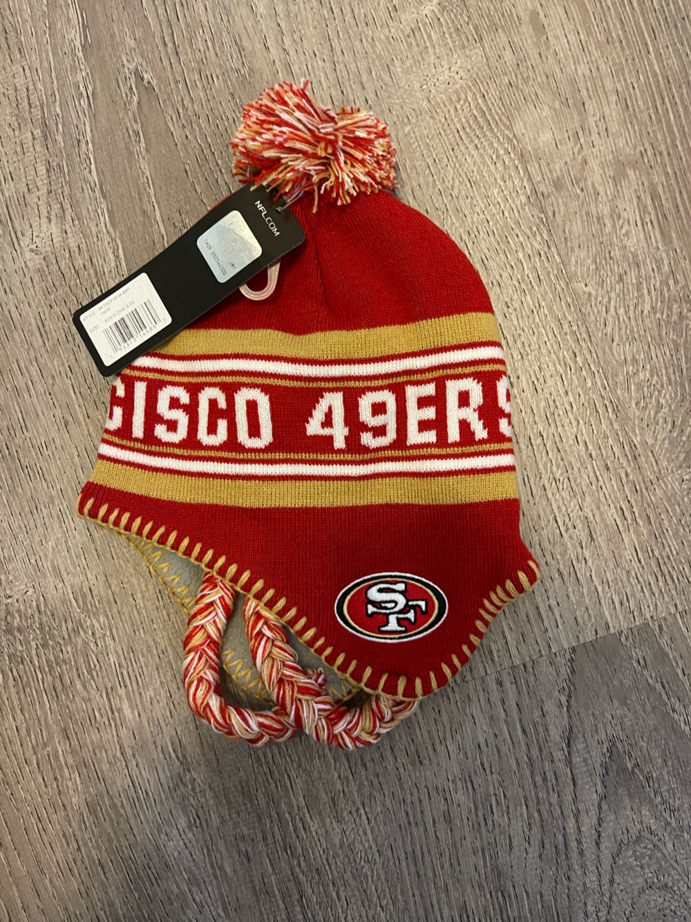 NFL San Francisco 49ers Red Kids Earflap Beanie